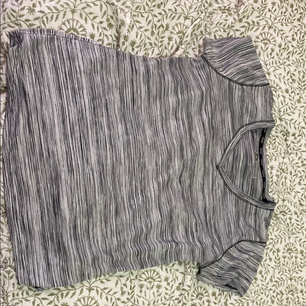 Striped Gray Women's workout Top